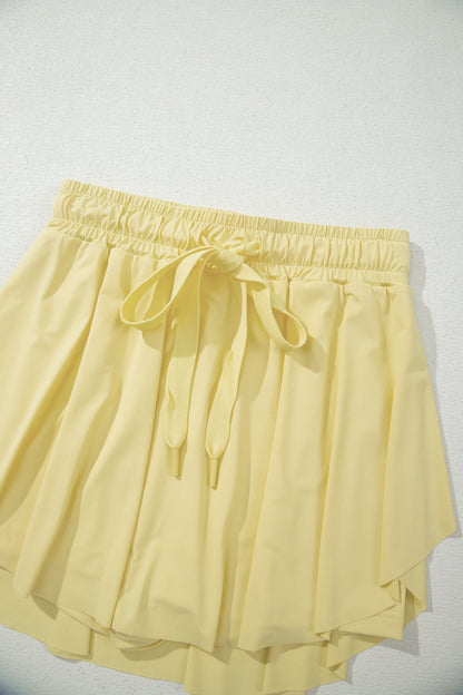 Drawstring Elastic Waistband Lined Skorts