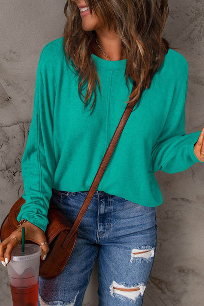 Double Take Round Neck Long Sleeve T-Shirt,