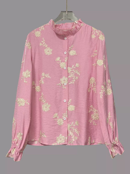 Floral Embroidered Long Sleeve Blouse