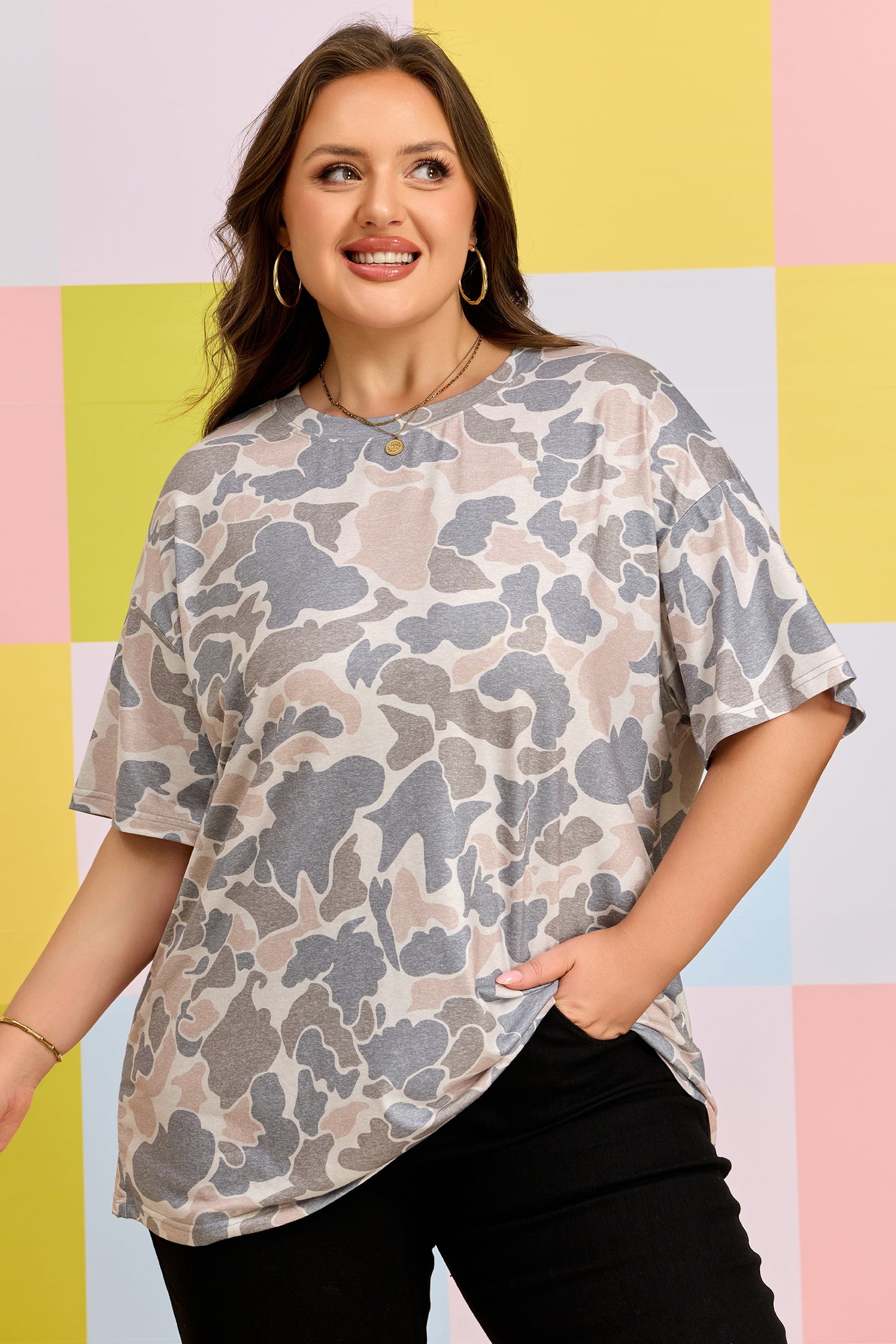 Camouflage Print T Shirt