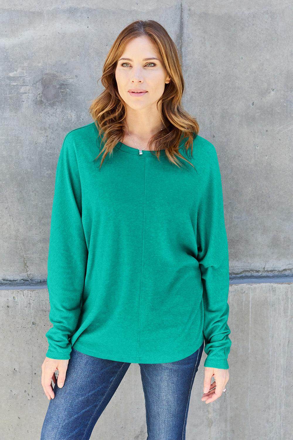 Double Take Round Neck Long Sleeve T-Shirt,