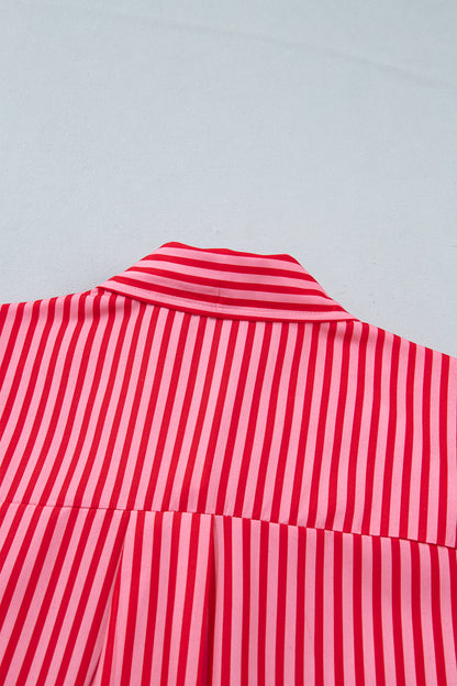 Red Stripe Button-Up Shirt