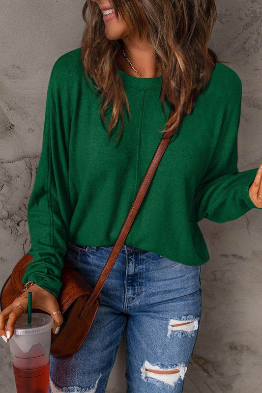 Double Take Round Neck Long Sleeve T-Shirt,