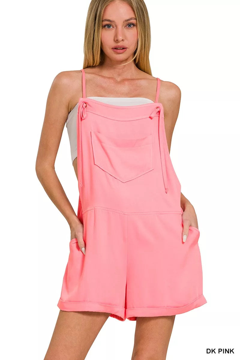 Woven Romper With Knotted Strap
