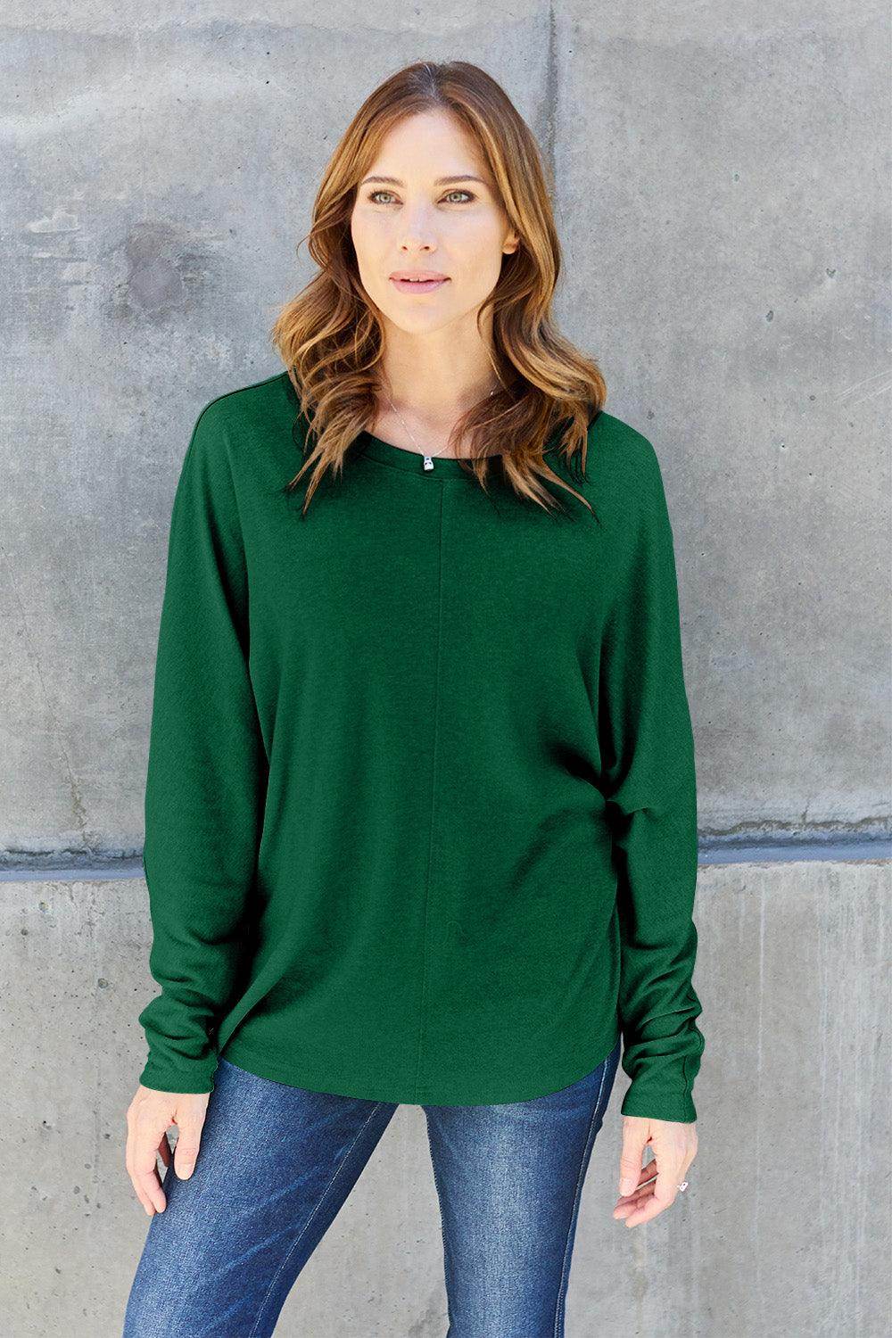 Double Take Round Neck Long Sleeve T-Shirt,