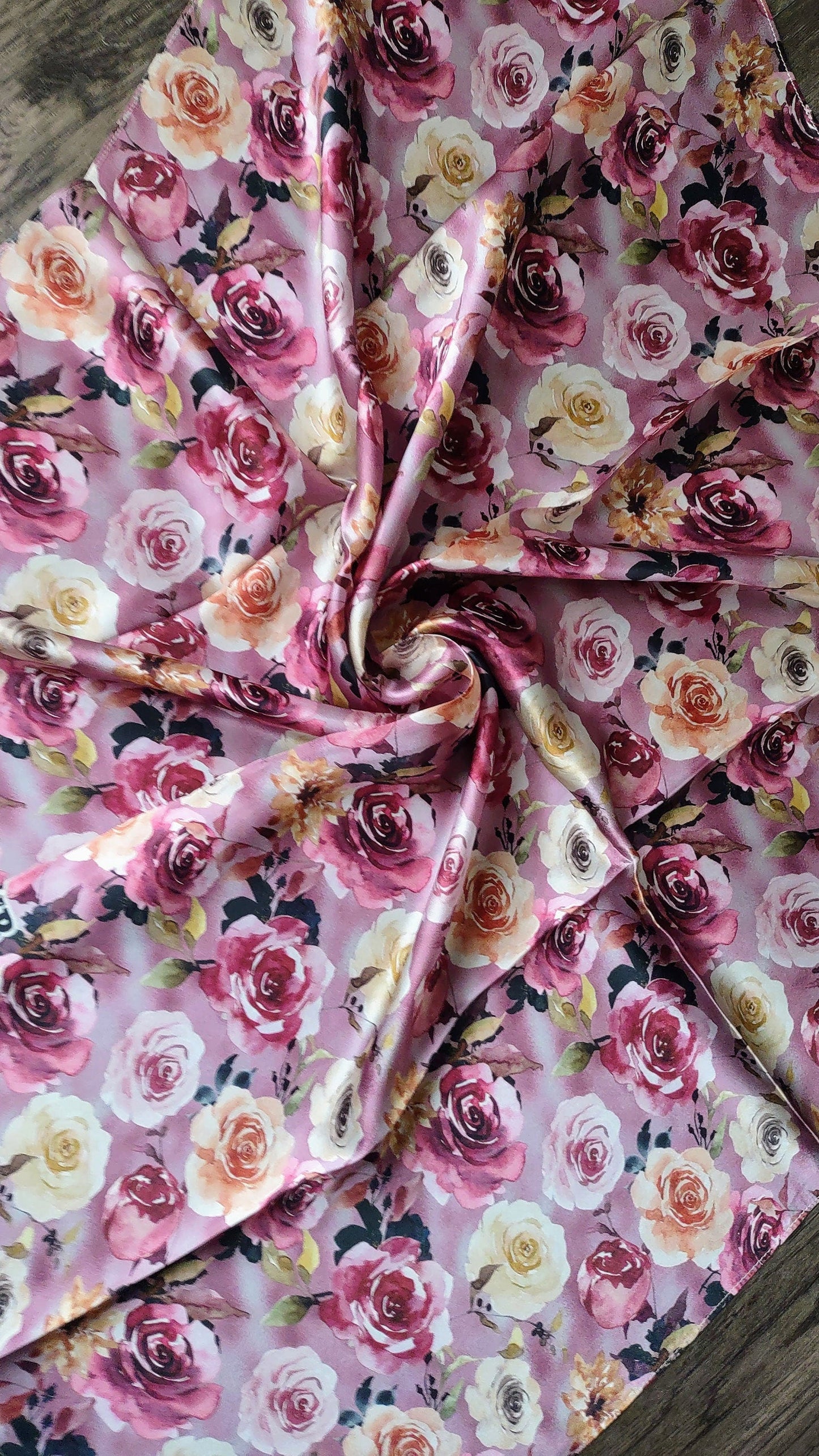100% Silk Bandana Lilac Purple Gold Floral