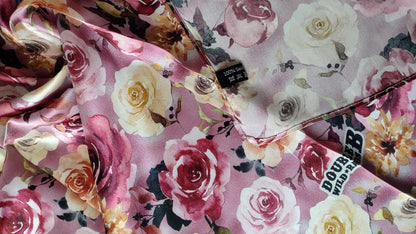 100% Silk Bandana Lilac Purple Gold Floral