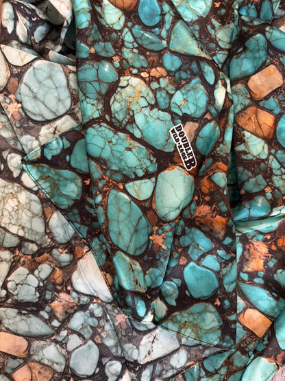 100% Silk Bandana Turquoise Stone