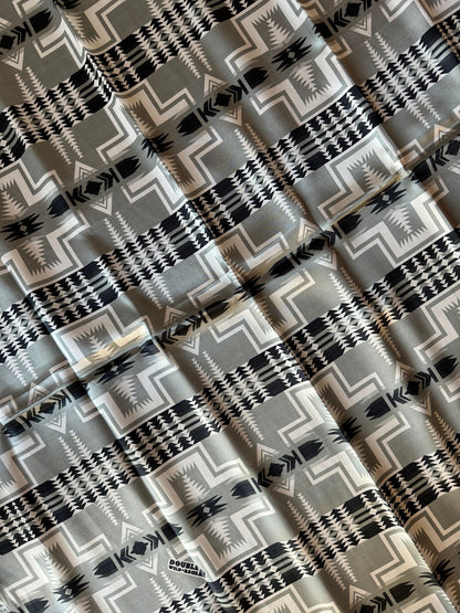 100% Silk Bandana Black and Silver