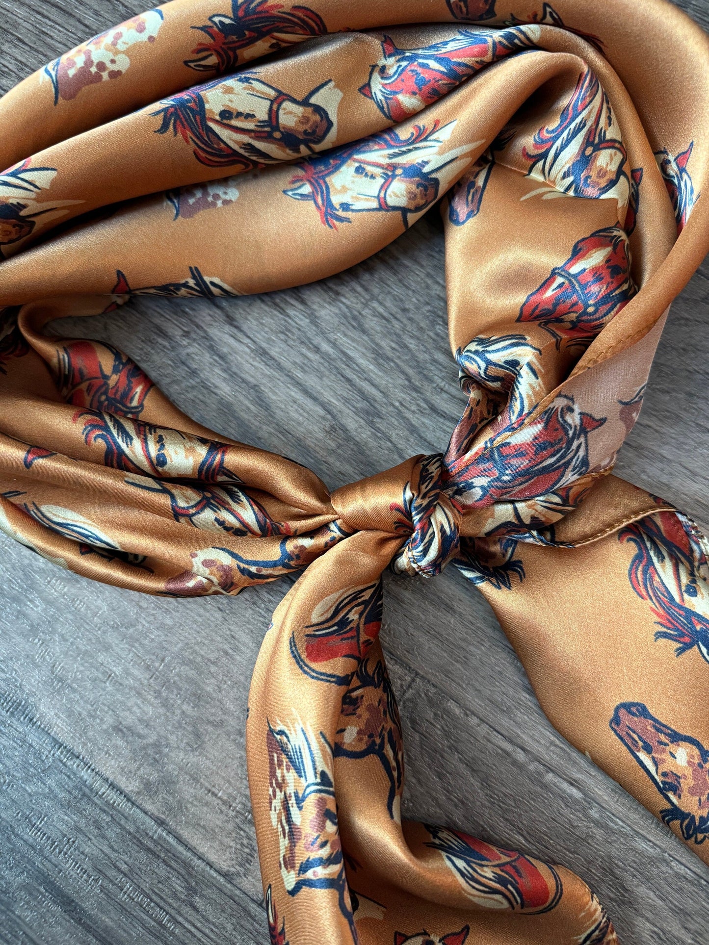 100% Silk Bandana “cow ponies” horse