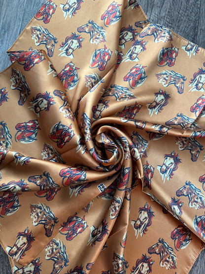 100% Silk Bandana “cow ponies” horse