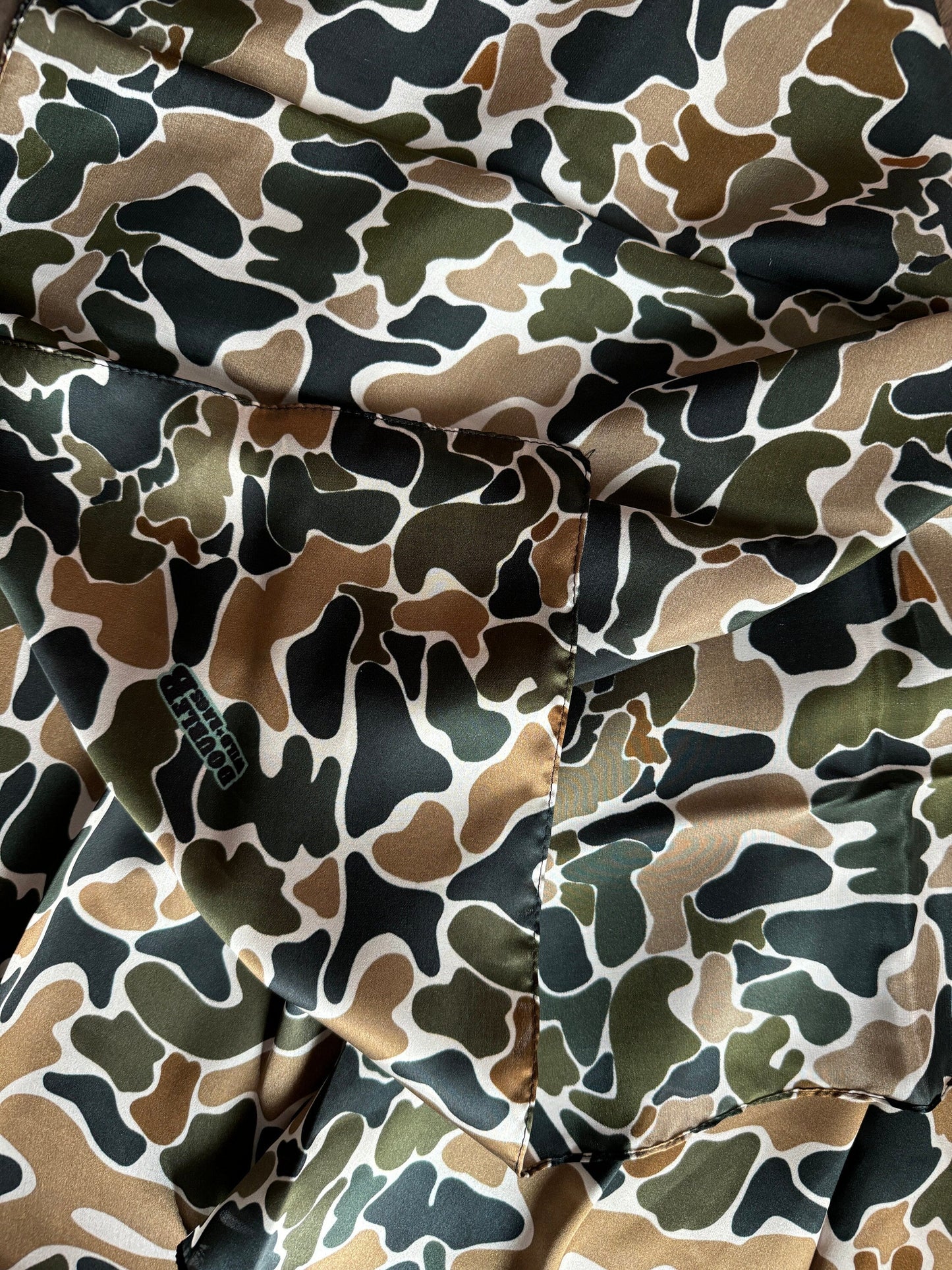 100% Silk Bandana Duck Camouflage Browns and Greens