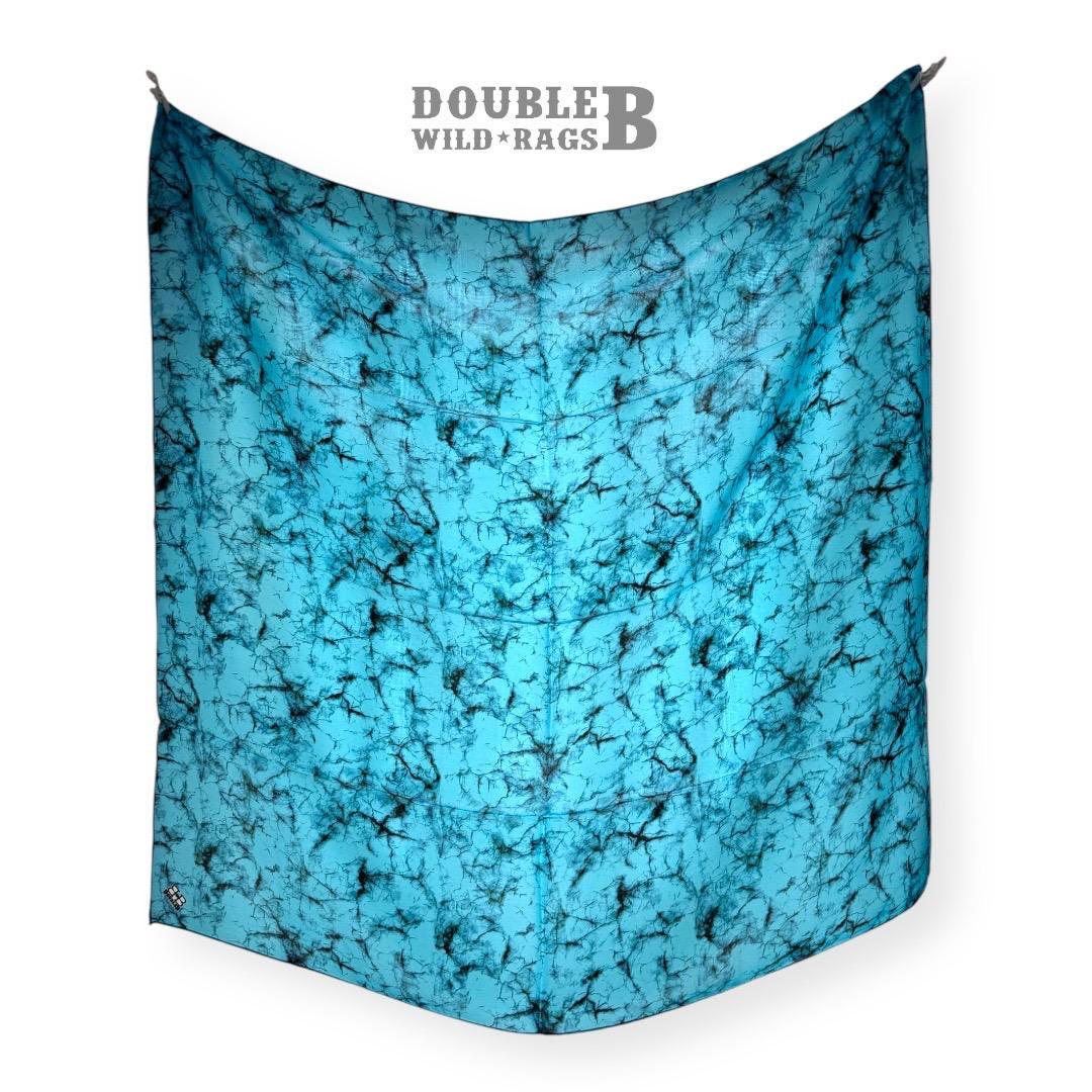 100% Silk Bandana Turquoise Stone