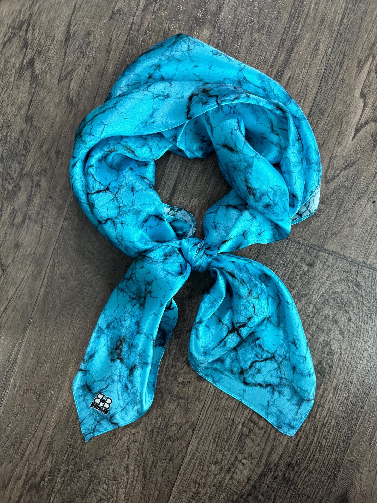 100% Silk Bandana Turquoise Stone