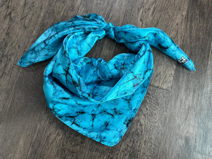 100% Silk Bandana Turquoise Stone