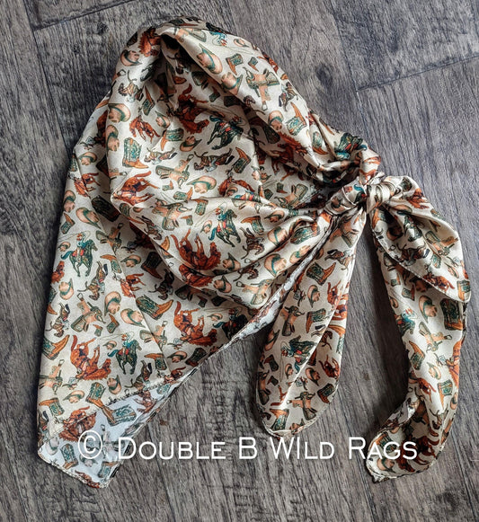 100% Silk Bandana Western Elements
