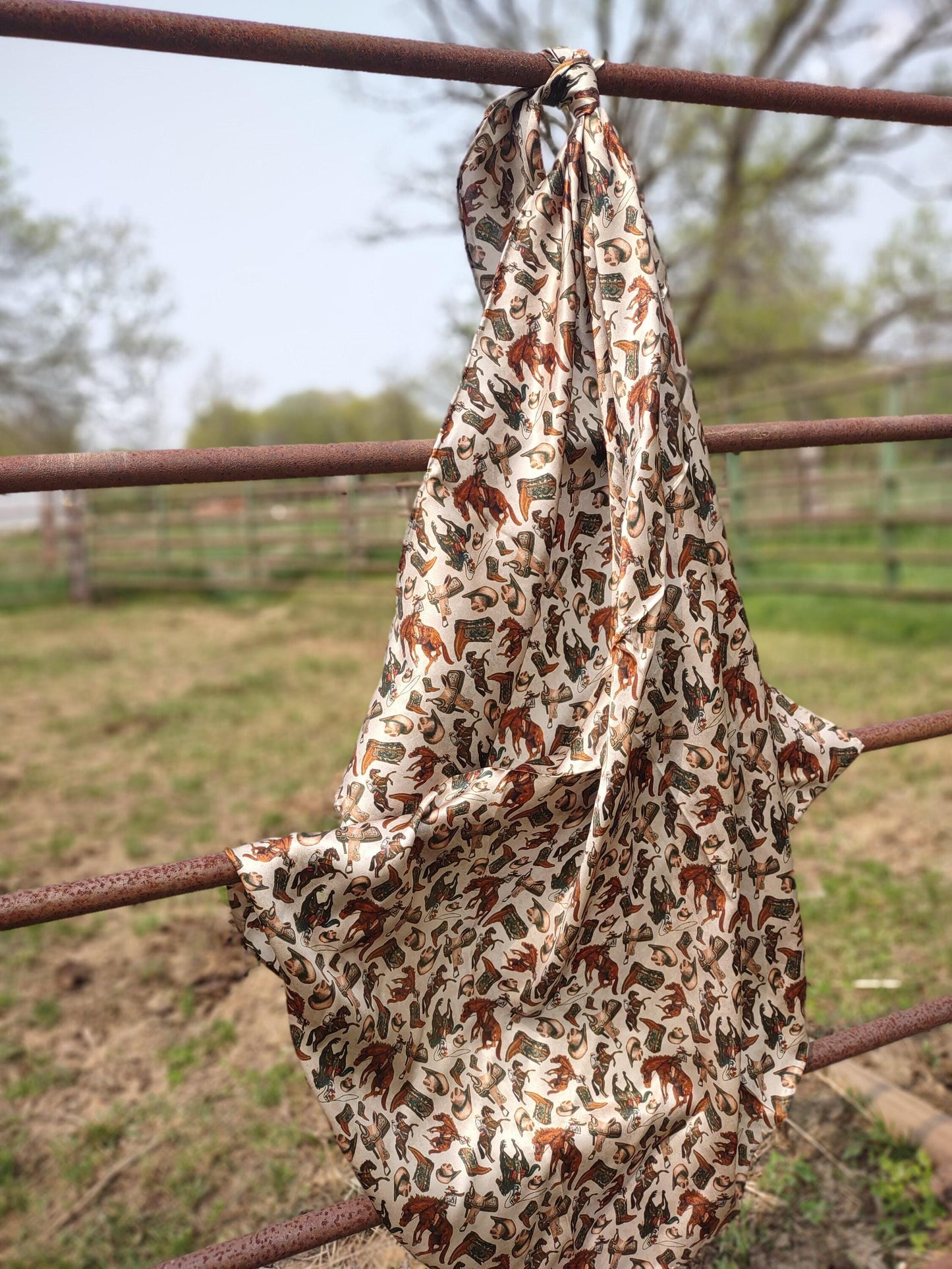 100% Silk Bandana Western Elements