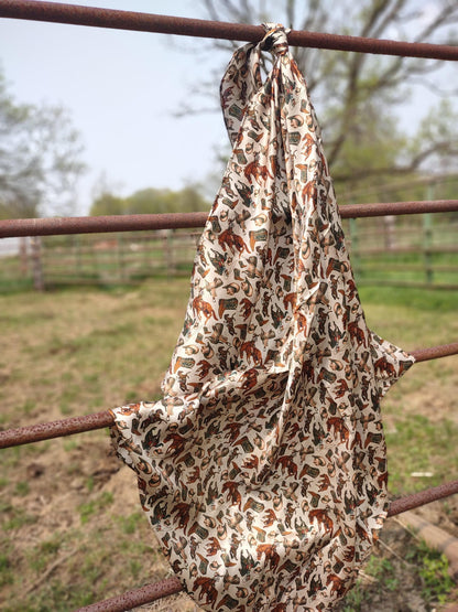 100% Silk Bandana Western Elements