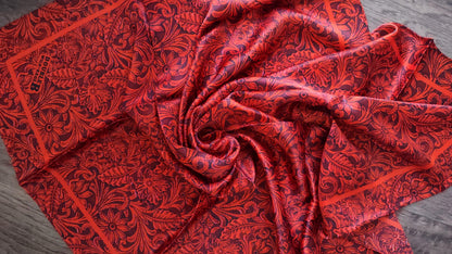 100% Silk Bandana Deep Burgundy
