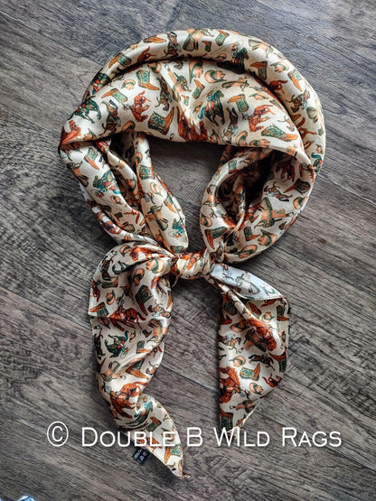 100% Silk Bandana Western Elements
