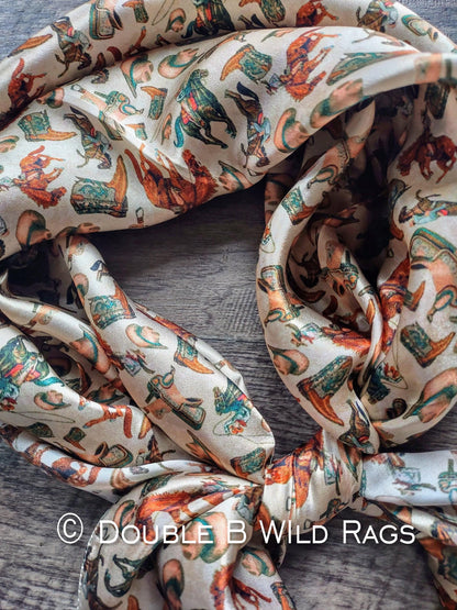 100% Silk Bandana Western Elements
