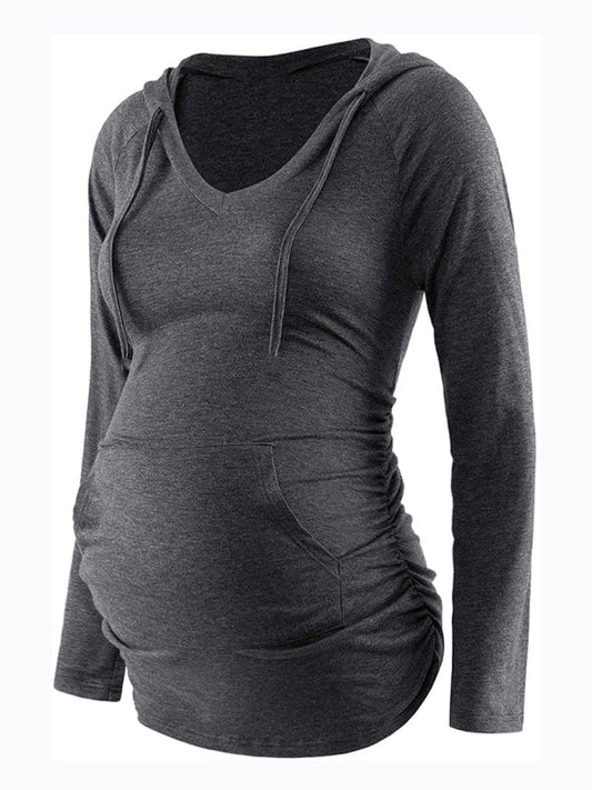 Hooded Maternity long-sleeved T-shirt